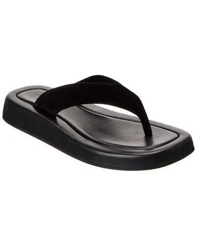 The Row Ginza Velvet Platform Sandal In Black