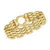 Ross-simons 14kt Yellow Gold Panther-link Bracelet In Multi