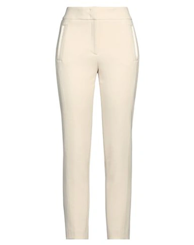 Peserico Woman Pants Cream Size 12 Polyester, Viscose, Cotton, Elastane, Silk In White