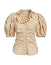 Isabel Marant Striped Ruched Button In Yellow