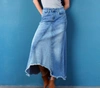 Wash Lab Pieced Denim Midi Skirt In Multi