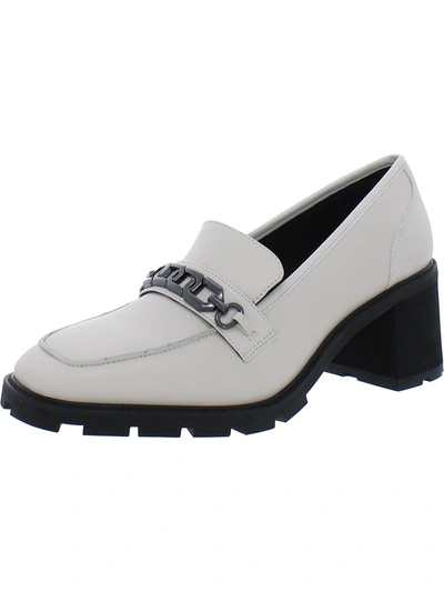 Sanctuary Primo Womens Leather Lugged Sole Loafers In White
