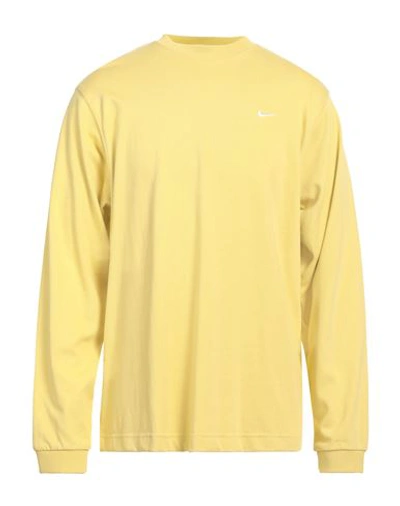 Nike Man Sweatshirt Mustard Size L Cotton, Elastane In Yellow