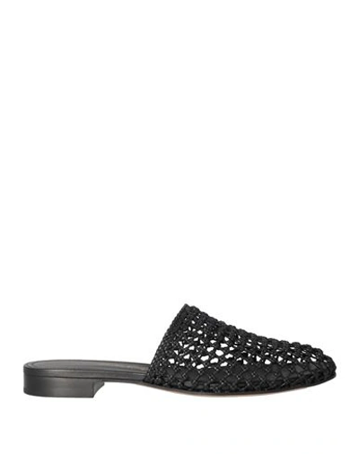 Ferragamo Woven-design Leather Mules In Black