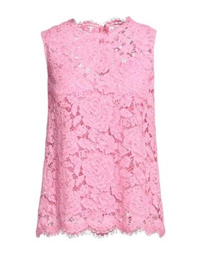 Dolce & Gabbana Woman Top Pink Size 4 Viscose, Cotton, Polyamide, Elastane