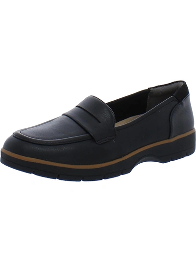 Dr. Scholl's Shoes Nice Day Womens Faux Leather Slip-on Loafers In Black