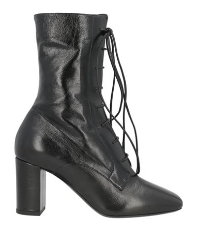 Saint Laurent Woman Ankle Boots Black Size 6 Leather