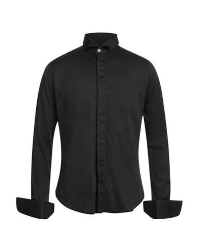 Mastai Ferretti Man Shirt Black Size 17 Cotton