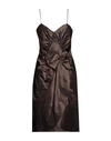 Maison Margiela Woman Midi Dress Brown Size 6 Silk