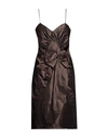 Maison Margiela Woman Midi Dress Brown Size 6 Silk In Brown