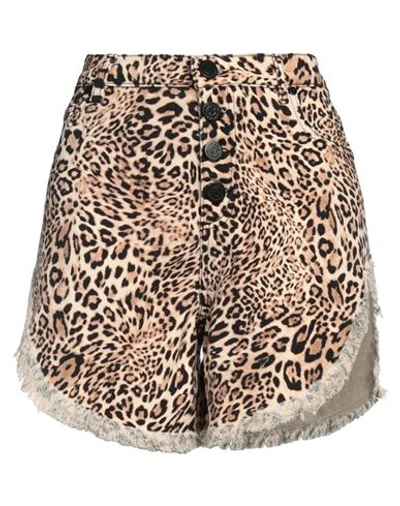 Gaelle Paris Gaëlle Paris Woman Denim Shorts Beige Size 29 Cotton, Rubber