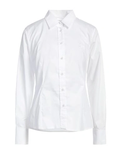 Trussardi Woman Shirt White Size 14 Cotton, Elastane