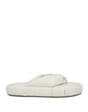 Themoirè Woman Thong Sandal Ivory Size 7 Textile Fibers In White