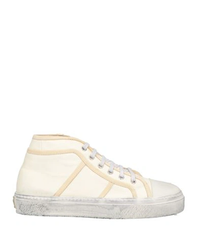 DOLCE & GABBANA DOLCE & GABBANA MAN SNEAKERS IVORY SIZE 9 COTTON, LAMBSKIN, CALFSKIN