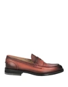 Doucal's Woman Loafers Brick Red Size 8 Leather