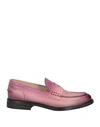 Doucal's Woman Loafers Mauve Size 8 Leather In Purple