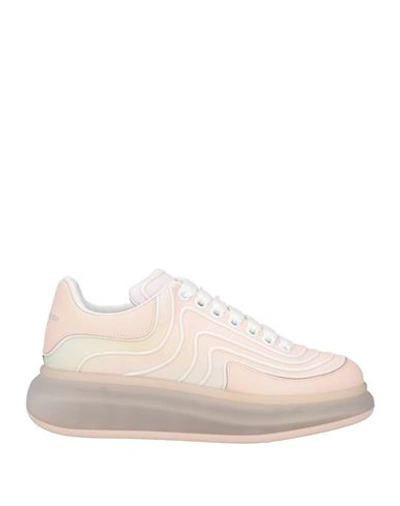 Alexander Mcqueen Woman Sneakers Light Pink Size 10 Soft Leather, Textile Fibers