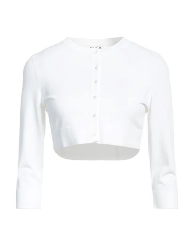 Alaïa Woman Cardigan White Size 8 Viscose, Polyester
