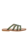 Chatulle Woman Sandals Military Green Size 11 Textile Fibers In Green