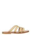 Chatulle Woman Sandals Gold Size 10 Textile Fibers