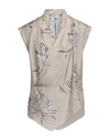 Brunello Cucinelli Woman Top Light Grey Size Xl Silk In Grey
