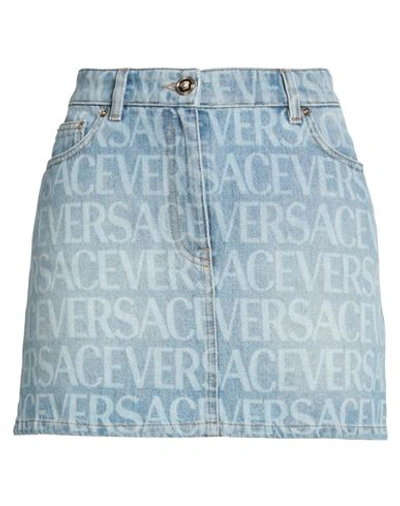 Versace Woman Denim Skirt Blue Size 6 Cotton