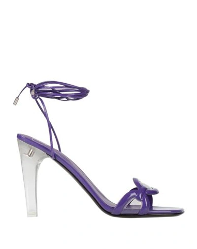 Valentino Garavani Woman Sandals Purple Size 6 Leather, Plastic