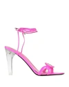 Valentino Garavani Woman Sandals Fuchsia Size 8 Leather, Plastic In Pink