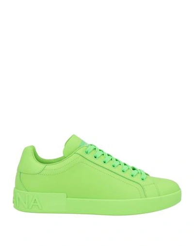 Dolce & Gabbana Man Sneakers Green Size 8.5 Calfskin