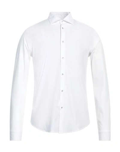 Manuel Ritz Man Shirt White Size 17 ½ Cotton, Elastane