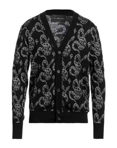 John Richmond Man Cardigan Black Size Xxl Cotton, Viscose, Polyester