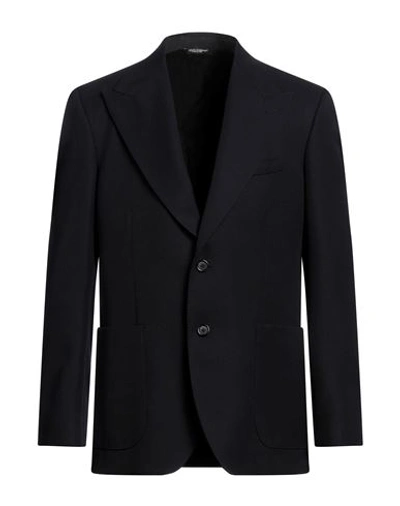 Dolce & Gabbana Man Blazer Black Size 38 Polyester, Virgin Wool