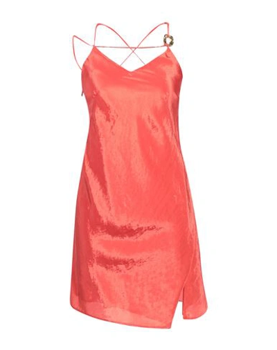 Rejina Pyo Woman Mini Dress Tomato Red Size 2 Viscose, Nylon