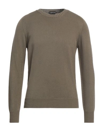 Tom Ford Man Sweater Military Green Size 44 Cotton, Silk