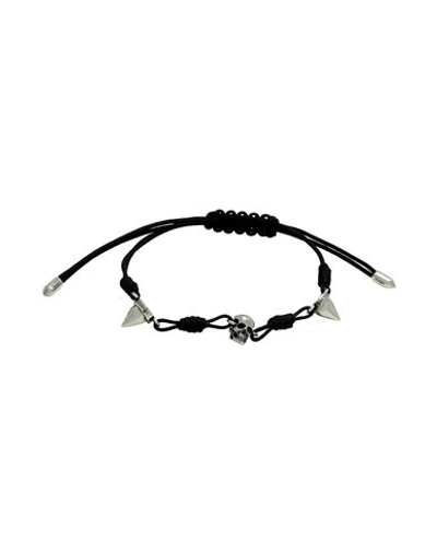 Alexander Mcqueen Man Bracelet Black Size - Textile Fibers, Metal
