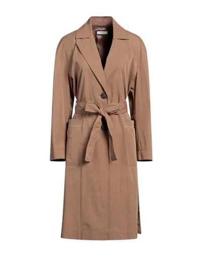 Peserico Woman Overcoat & Trench Coat Brown Size 6 Cotton, Polyamide