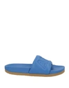 Ambush Logo-quilted Leather Slides In Blue