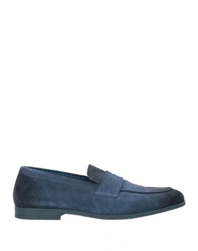 Doucal's Man Loafers Blue Size 8.5 Leather