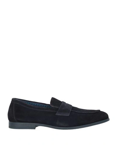 Doucal's Man Loafers Navy Blue Size 7 Leather