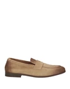 Doucal's Man Loafers Khaki Size 9 Leather In Beige