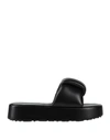 Miu Miu Woman Sandals Black Size 9 Soft Leather