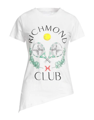 Richmond X Woman T-shirt White Size L Cotton, Elastane