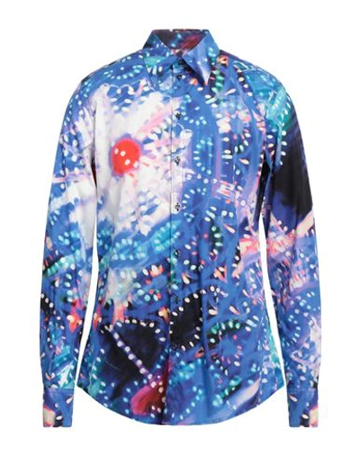 Dolce & Gabbana Purple Luminarie Silk Slim Martini Shirt In Multicolor
