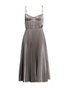 Prada Technical Voile Sunray Pleat Midi-dress In Silver