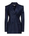 Stella Mccartney Woman Blazer Navy Blue Size 6-8 Wool In Navy Blue