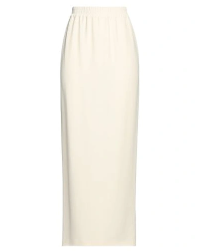 Brunello Cucinelli Woman Maxi Skirt Off White Size 6 Acetate, Silk