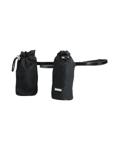 Ferragamo Man Belt Bag Black Size - Calfskin, Textile Fibers