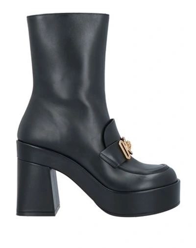 Versace Woman Ankle Boots Black Size 9 Leather