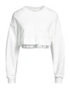 Alexander Mcqueen Woman Sweatshirt White Size 6 Cotton, Polyamide