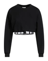 Alexander Mcqueen Woman Sweatshirt Black Size 2 Cotton, Polyamide